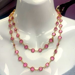 Vintage Swarovski Crystal Necklace 🦋 Swan Signed Hangtag 🦋 BEAUTIFUL PINK 💕